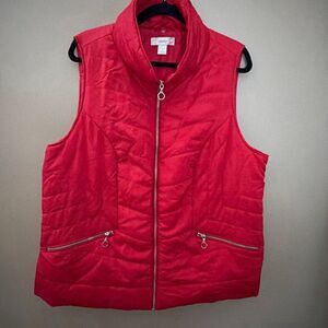 CJ Banks Woman’s 1X Polyester Red Puffer Vest